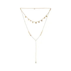 Gold Multi Layer Disc Charm Choker