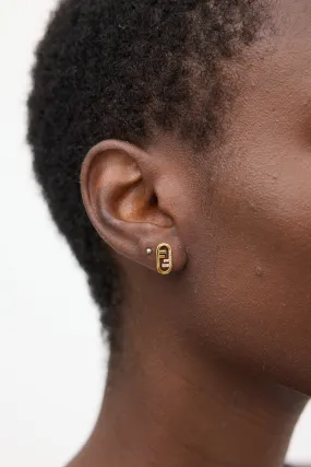 Gold O'Lock Singular Crystal Earring