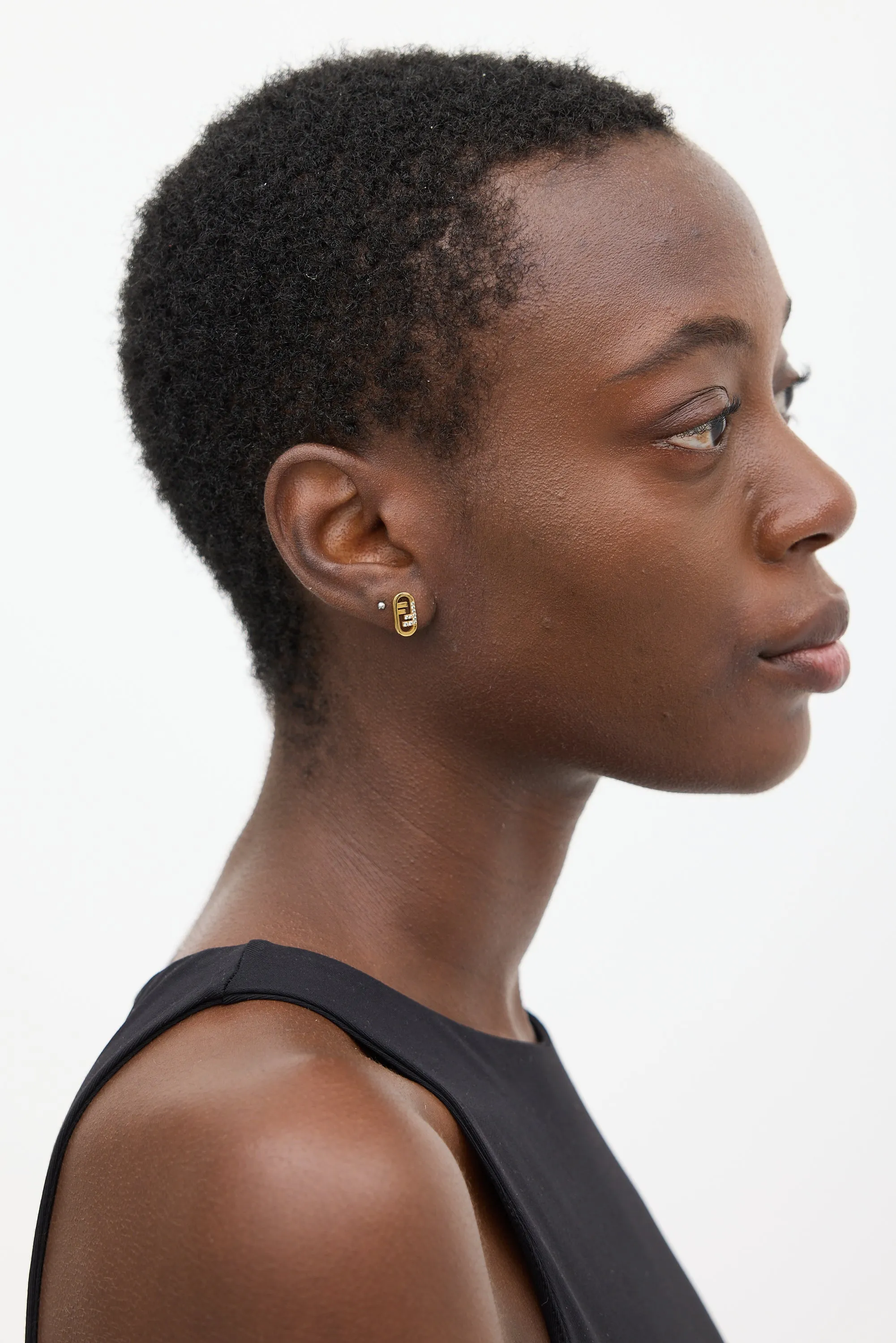 Gold O'Lock Singular Crystal Earring