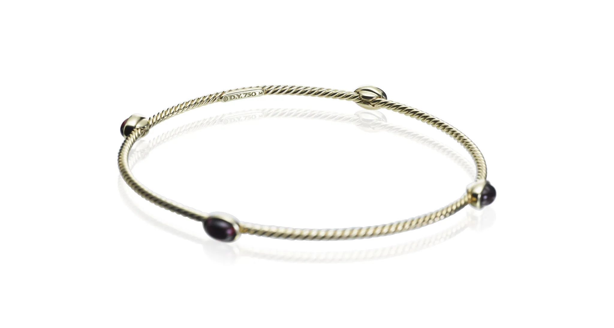 Gold Pink Tourmaline Gem Bangle Bracelet