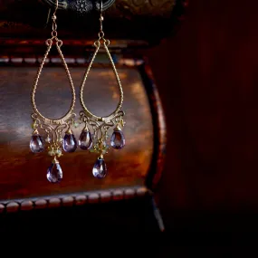 Greta - Amethyst, Ethiopian Opal, 14k Gold Fill Earrings