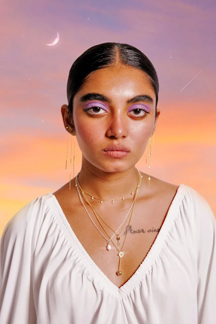 Hail Pearl Choker Necklace in Silver Tone