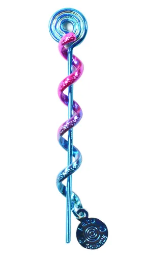 Hair Twister Blue Rainbow - 2" Mini Hair Wrap