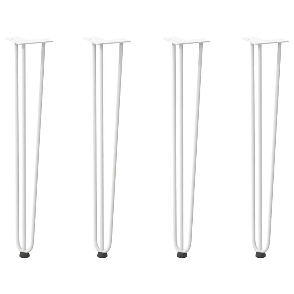 Hairpin Table Legs 4 pcs White 72 cm Solid Steel