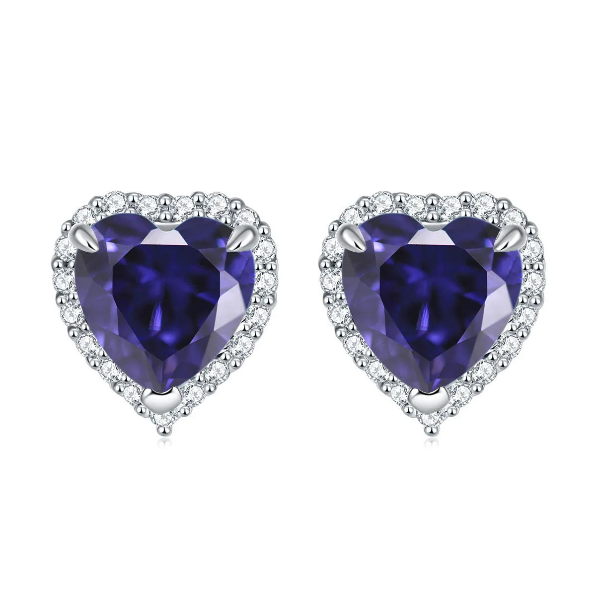 Halo Heart Zircon Stud Earrings