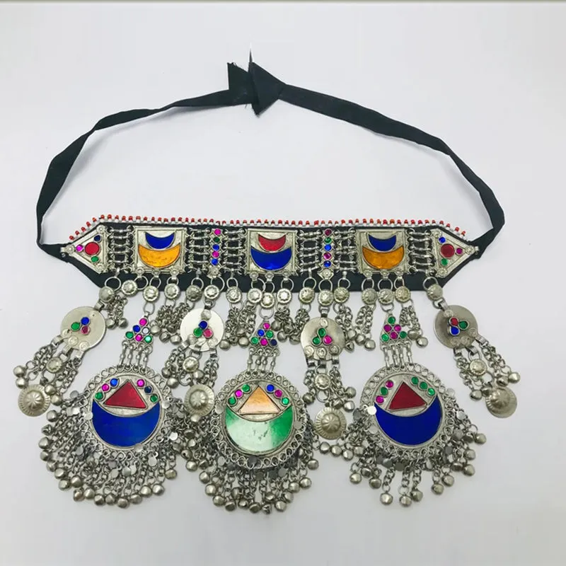 Handcrafted Tribal Choker Multicolor Glass Stones