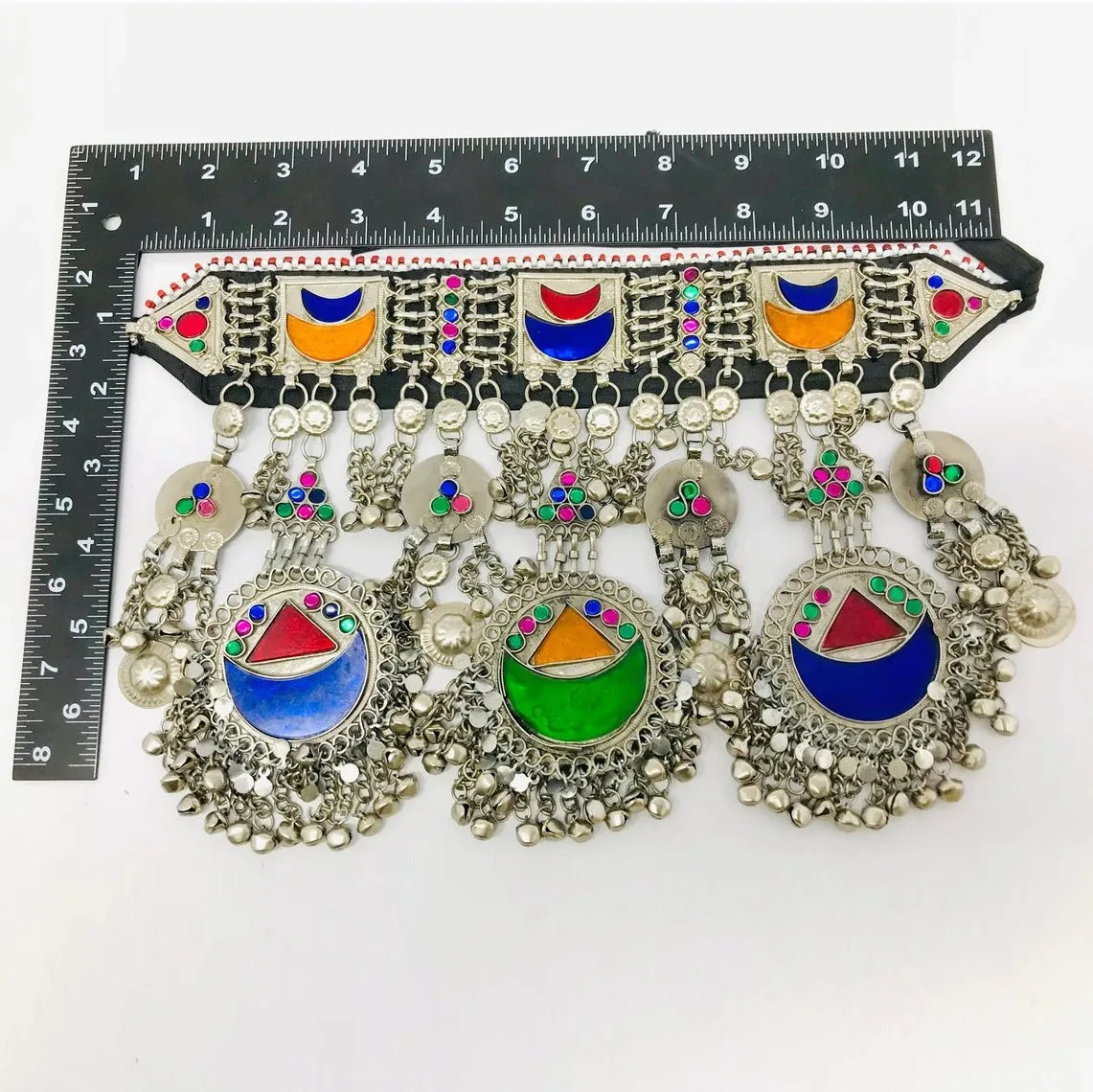 Handcrafted Tribal Choker Multicolor Glass Stones
