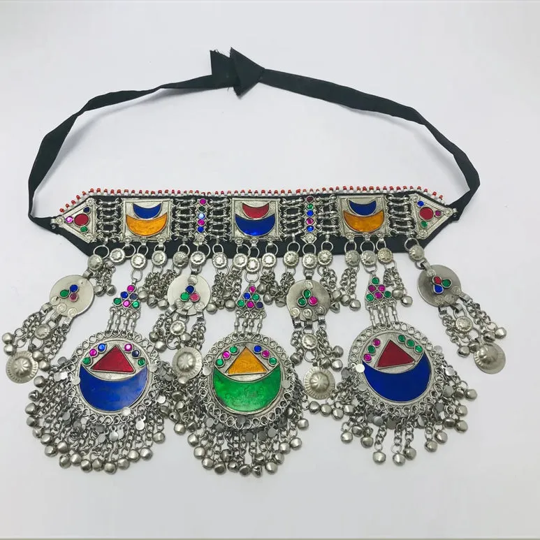 Handcrafted Tribal Choker Multicolor Glass Stones