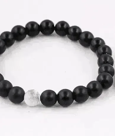 Handmade Black Lava Seven Chakra Healing Balance Beaded Bracelet