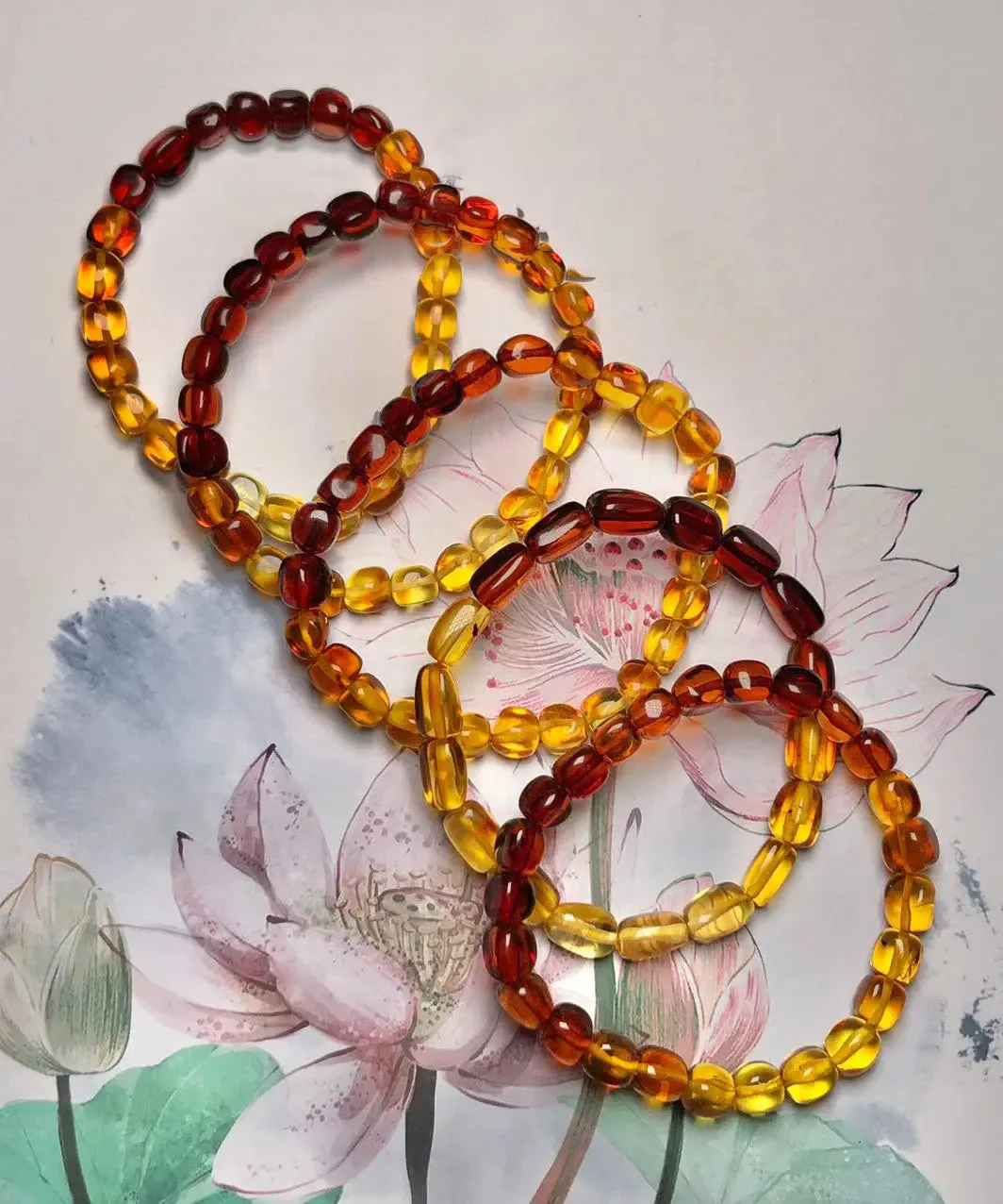 Handmade Gradient Color Amber Honey Wax Bracelet ML0662