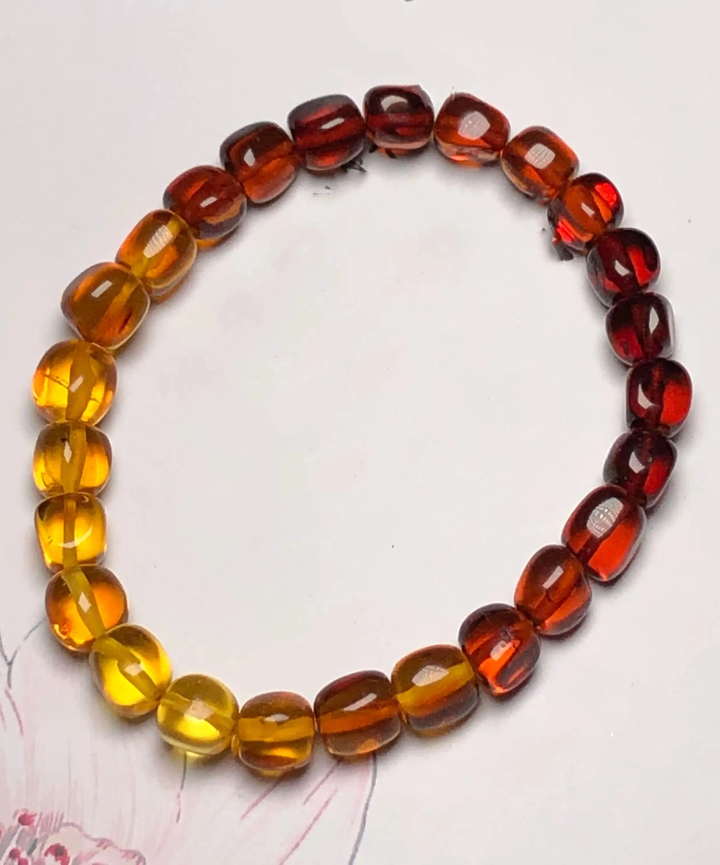 Handmade Gradient Color Amber Honey Wax Bracelet ML0662