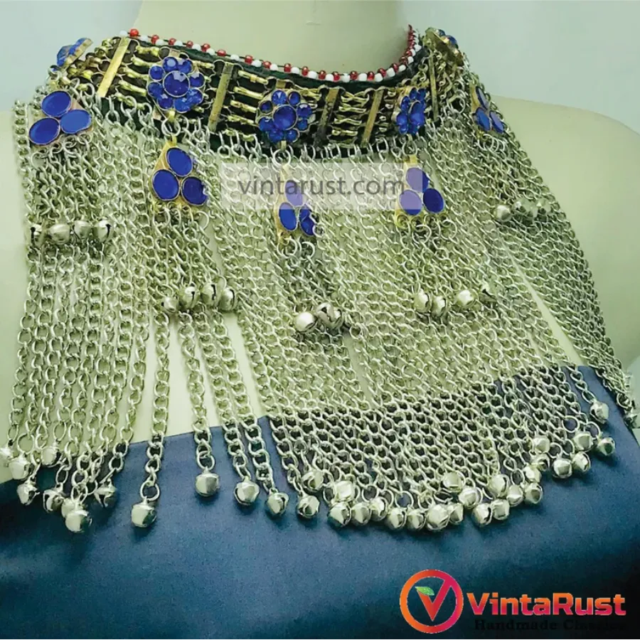 Handmade Kuchi Choker Necklace With Long Bells
