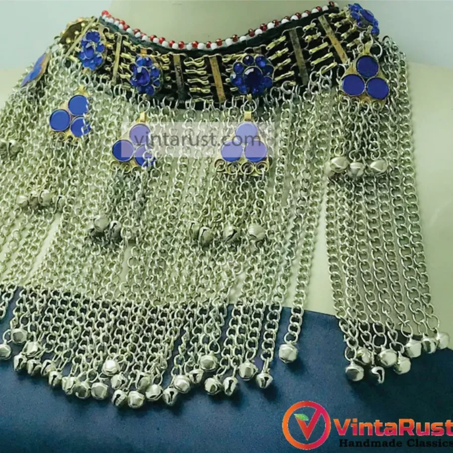 Handmade Kuchi Choker Necklace With Long Bells
