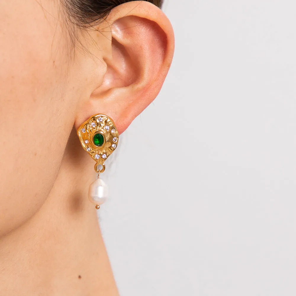 Harmony Pearl Zircon Earrings