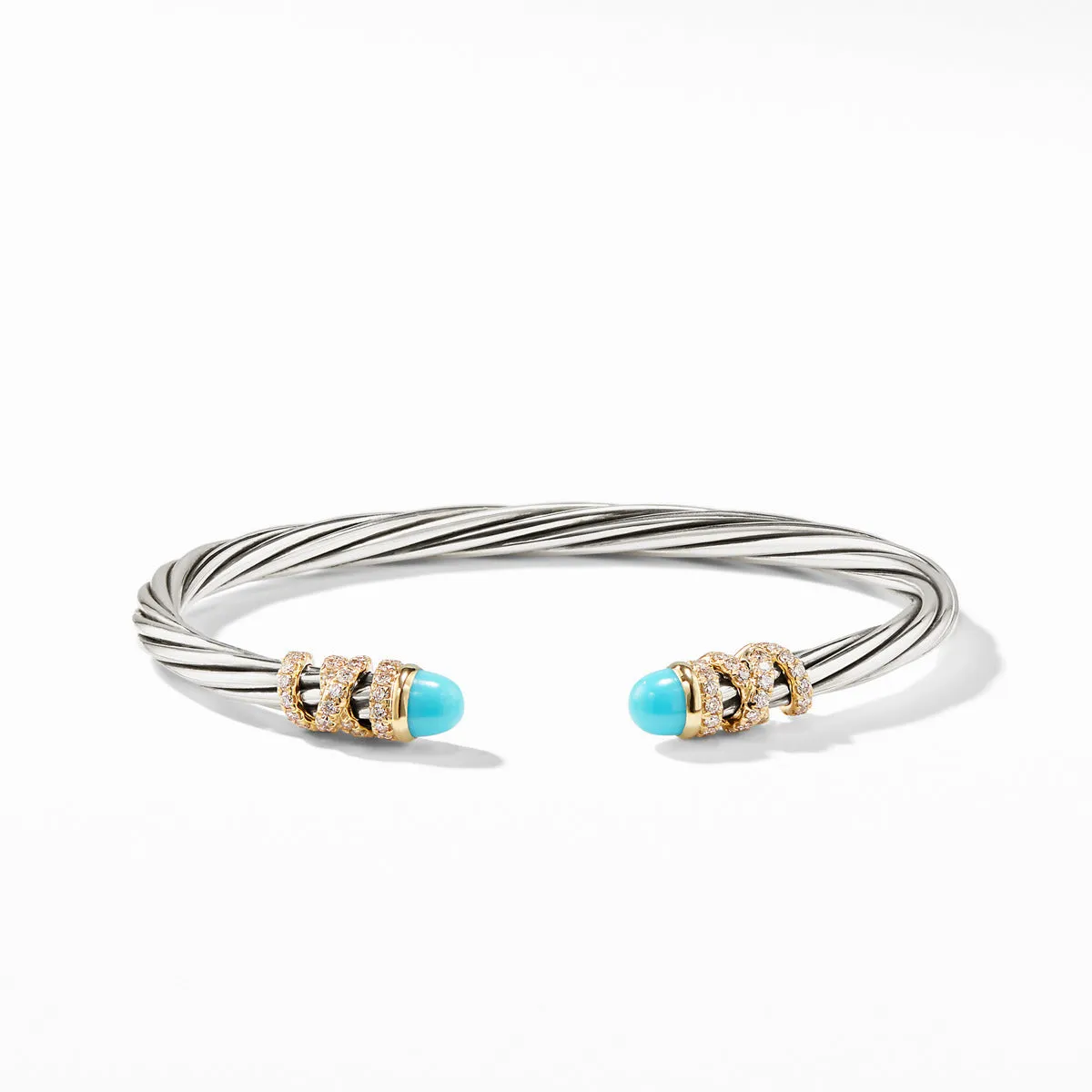 Helena End Station Bracelet with Turquoise, Diamonds and 18K Gold, 4mm
