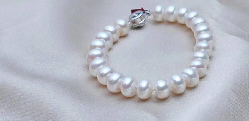 High luster 9-10mm natural big pearl charm bracelet for women top quality fashion bangle bracelet mother's day gift