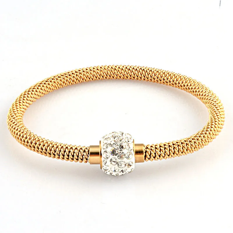 High Quality Charm Chic Valentine Gift Jewelry Stainless Steel Gold Women Distort Bracelets & Bangles