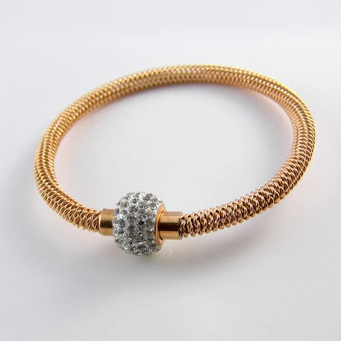 High Quality Charm Chic Valentine Gift Jewelry Stainless Steel Gold Women Distort Bracelets & Bangles