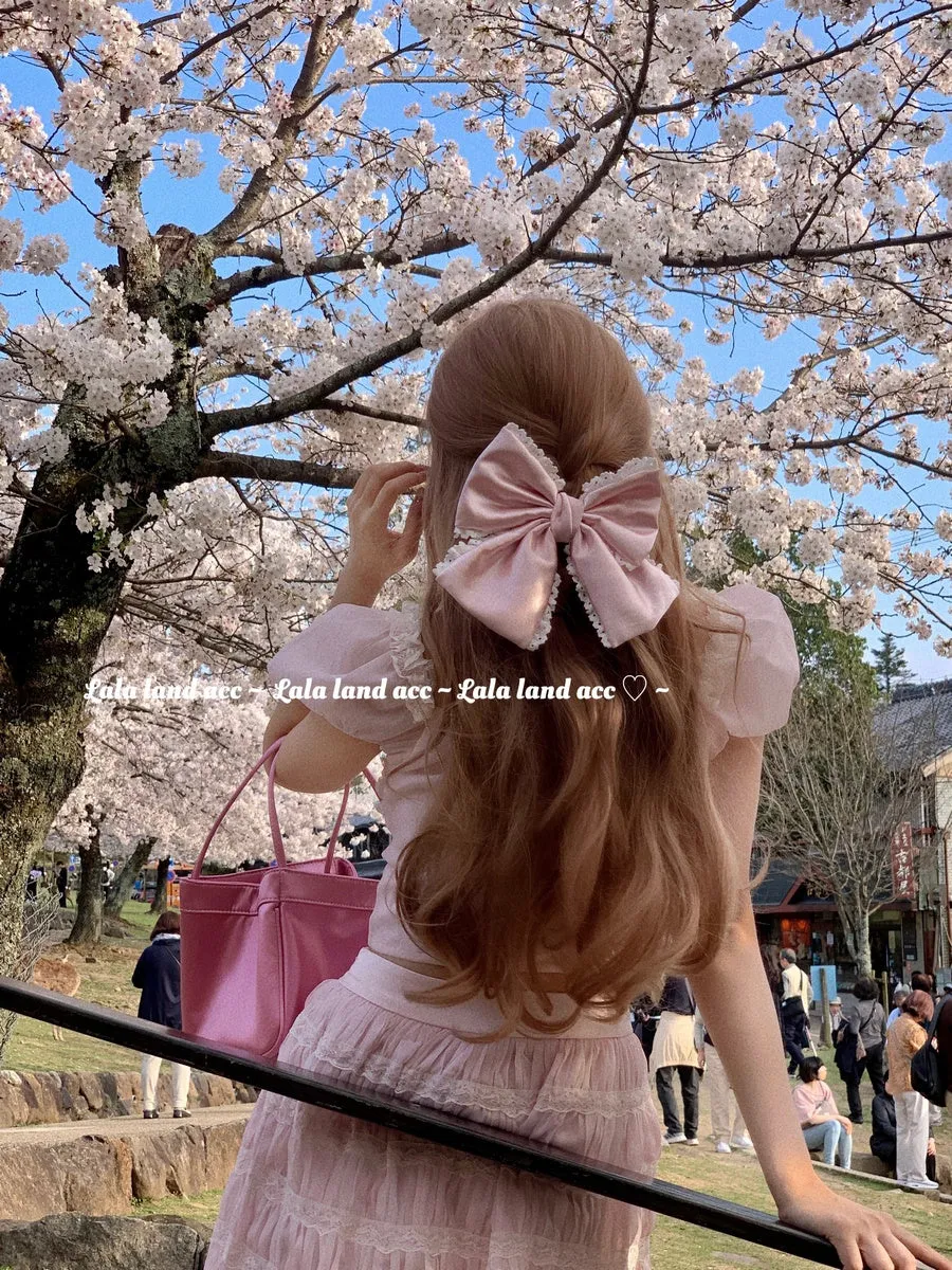 Homemade imported satin bow hairpin hair accessories