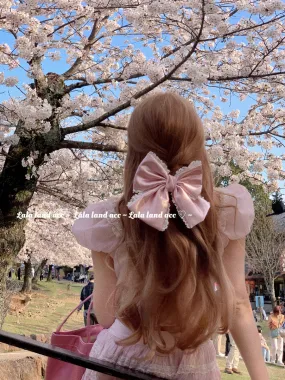Homemade imported satin bow hairpin hair accessories