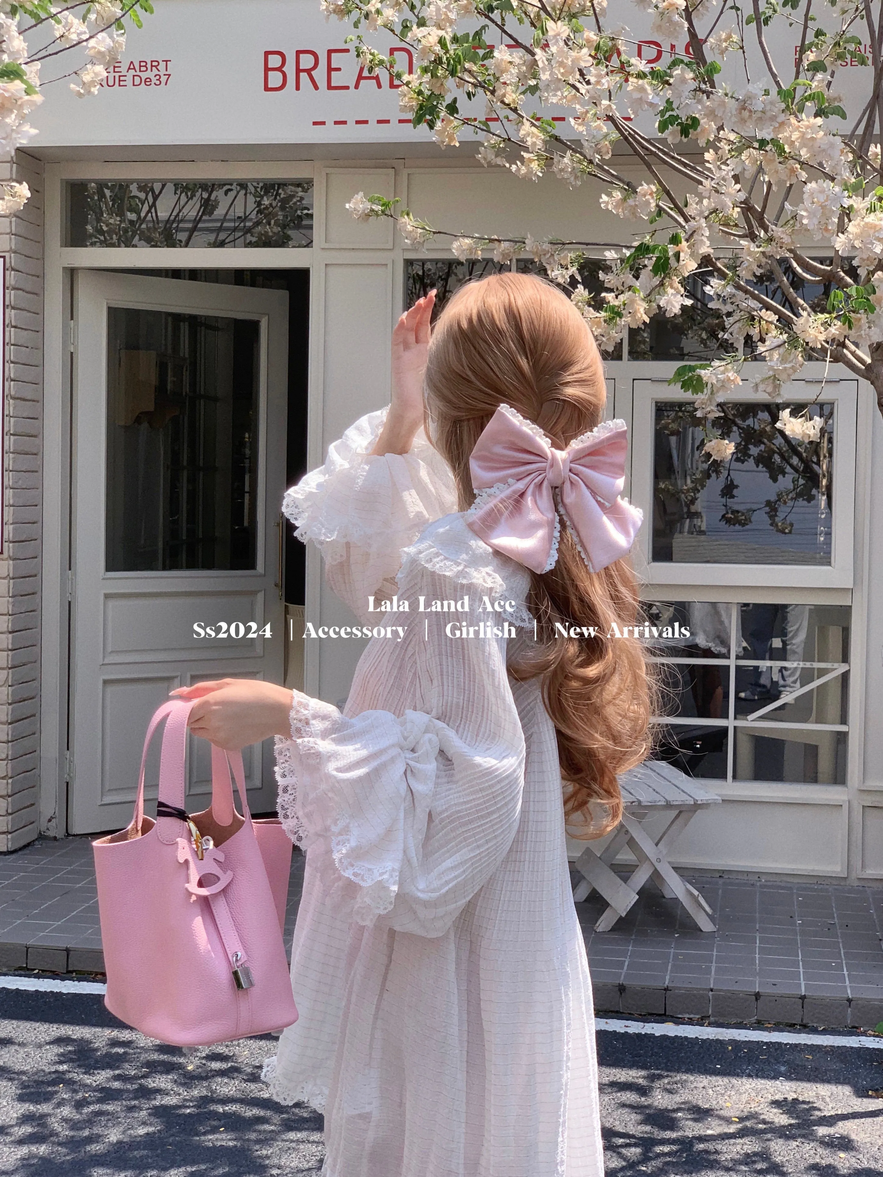 Homemade imported satin bow hairpin hair accessories