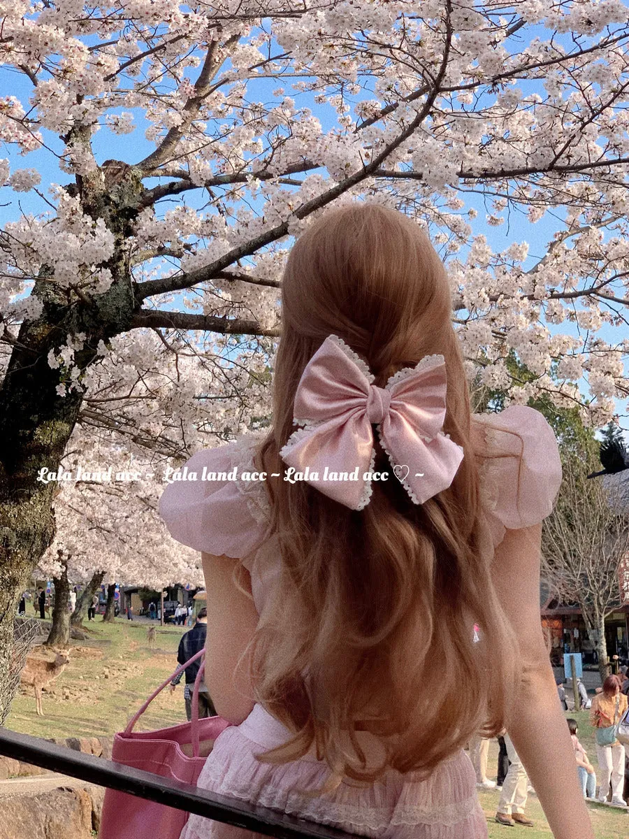 Homemade imported satin bow hairpin hair accessories