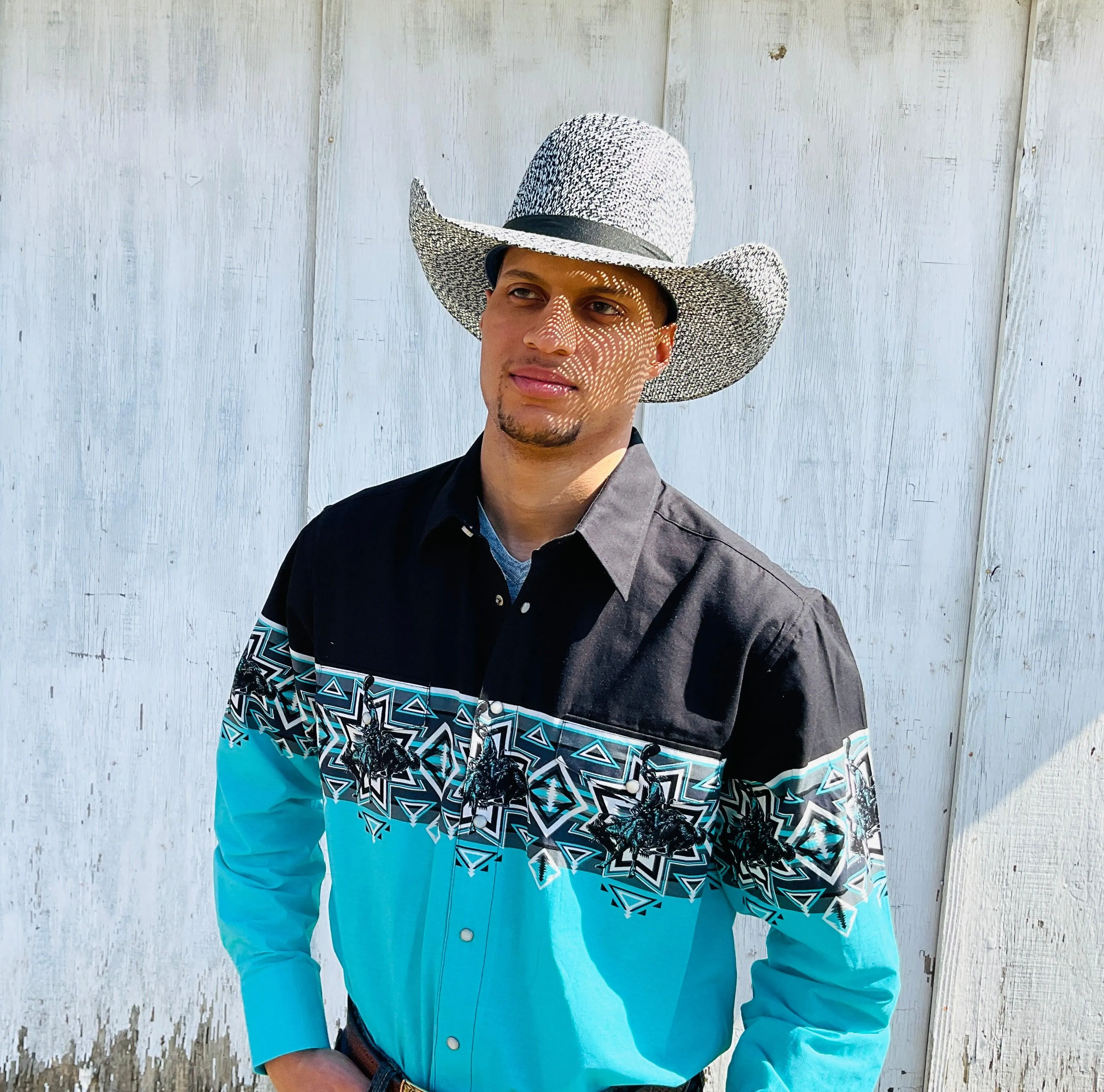 Hooey by Resistol Del Rio K Black/White Straw Cowboy Hat RSHODRK8342M