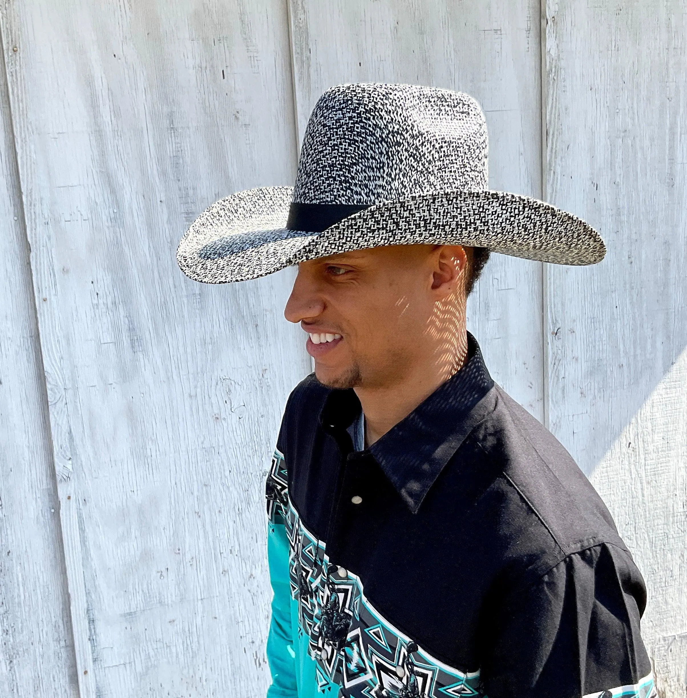 Hooey by Resistol Del Rio K Black/White Straw Cowboy Hat RSHODRK8342M