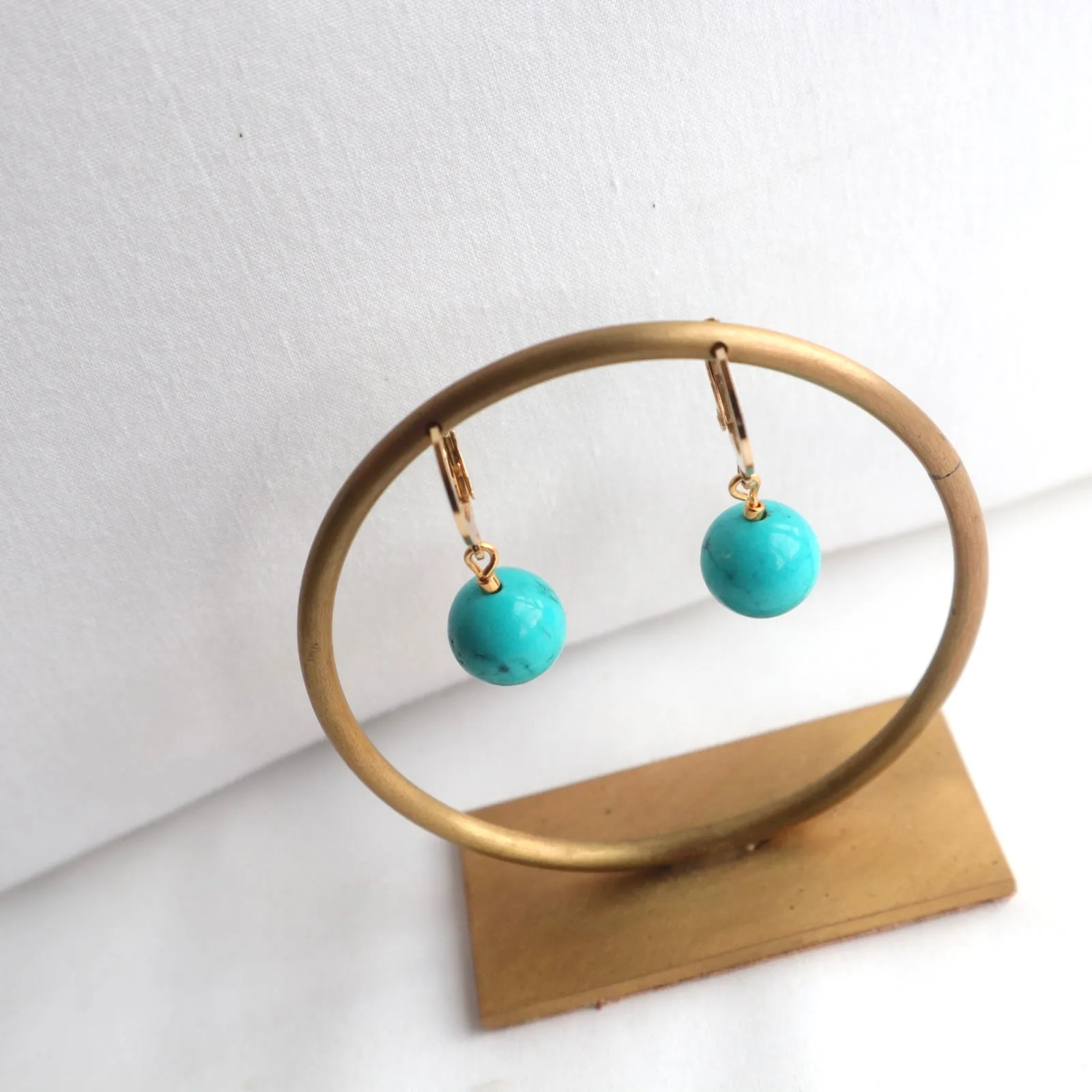 Huggie Turquoise Earrings