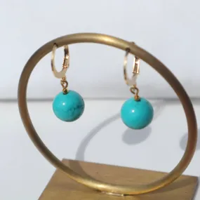 Huggie Turquoise Earrings