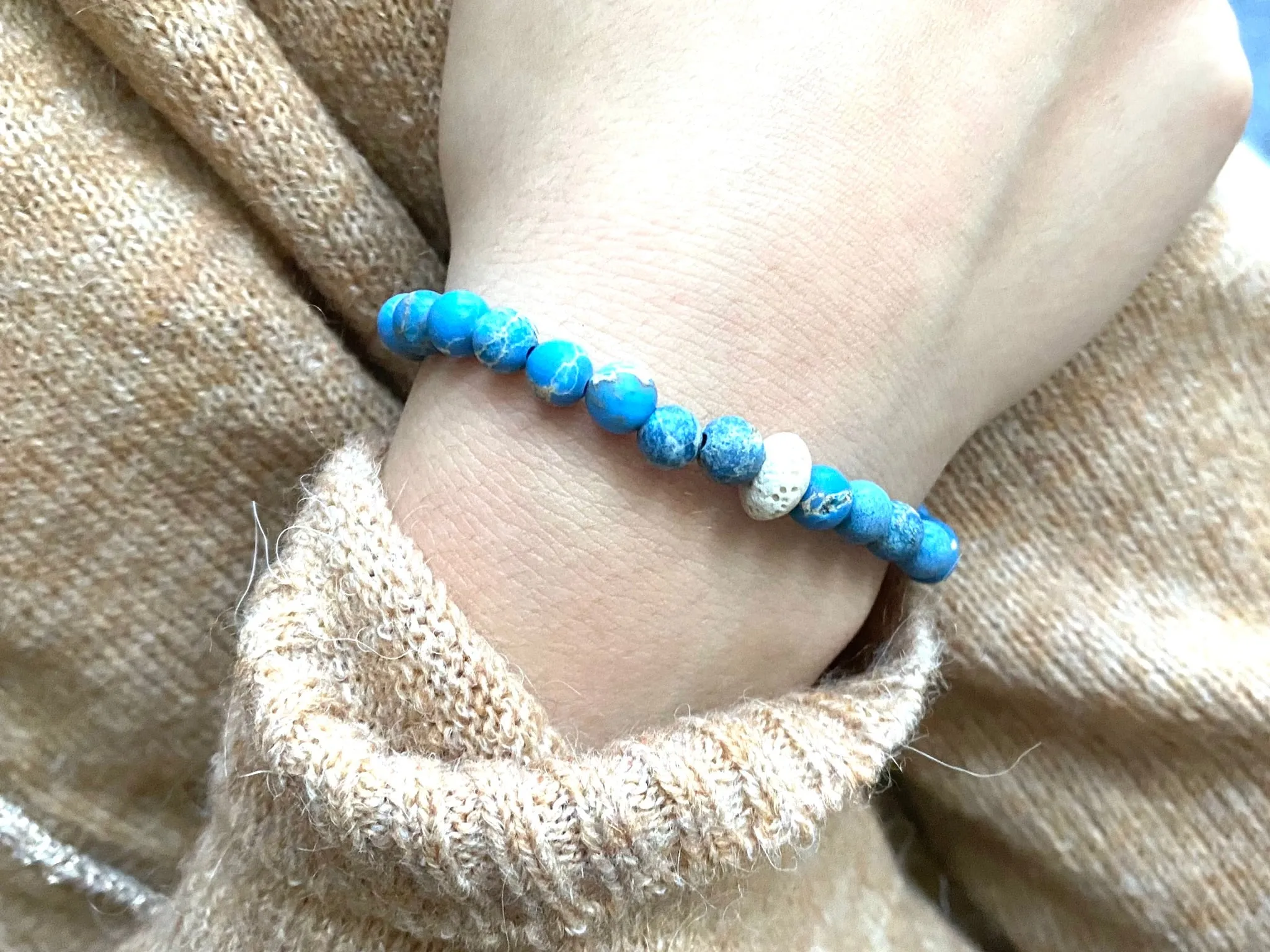 Imperial Jasper Cobalt Blue Crystal Diffuser Bracelet