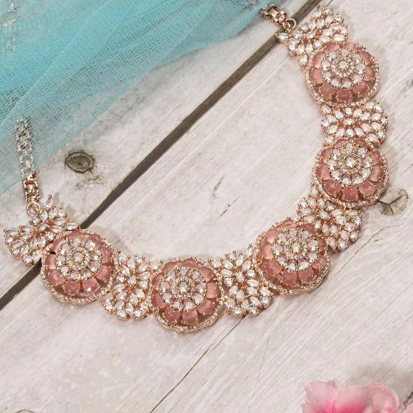 Jamila - American Diamond Necklace Set with Earrings