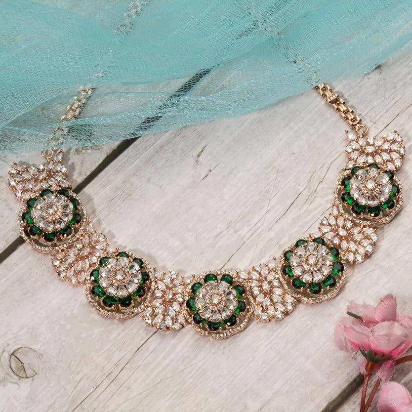 Jamila - American Diamond Necklace Set with Earrings