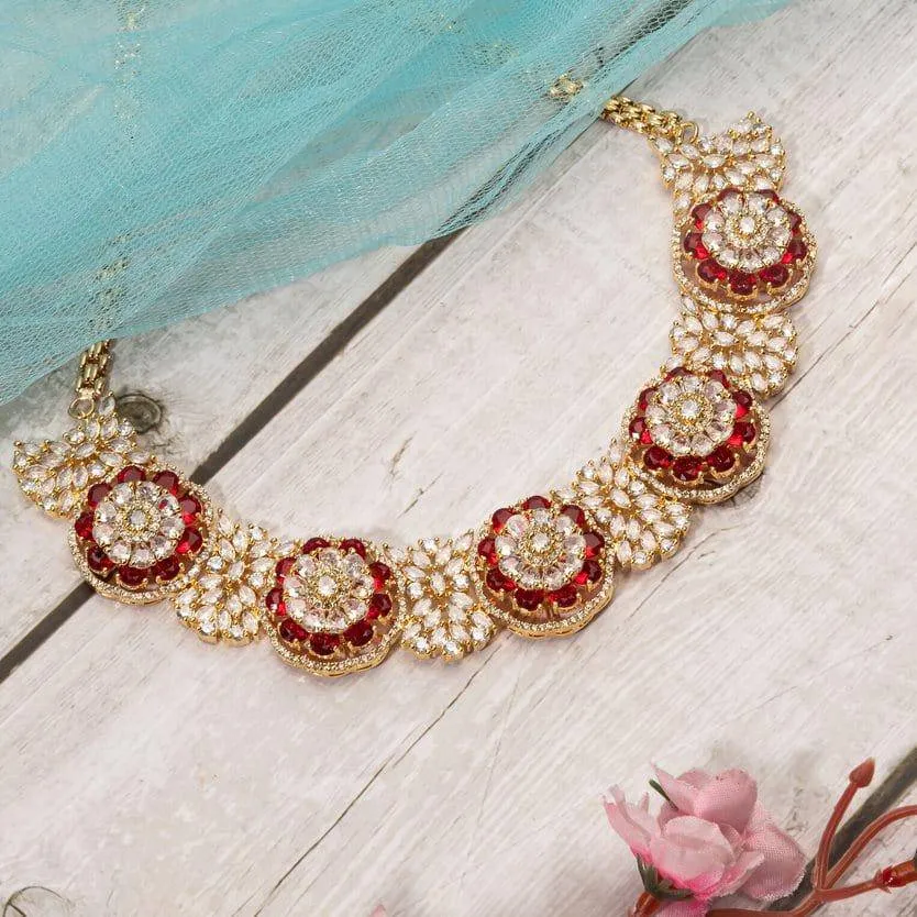 Jamila - American Diamond Necklace Set with Earrings