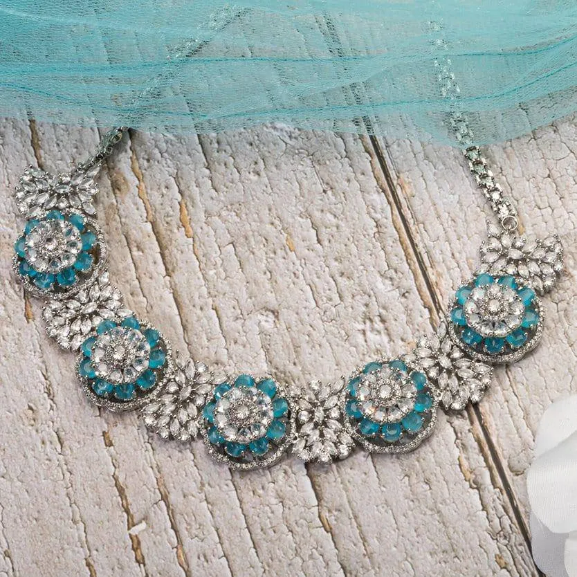 Jamila - American Diamond Necklace Set with Earrings