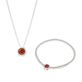 January Birthstone Gift Set - Silver