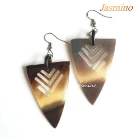 Jasmino Handmade Polished Arrow Dangle Earrings Made By Natural Buffalo Horn
