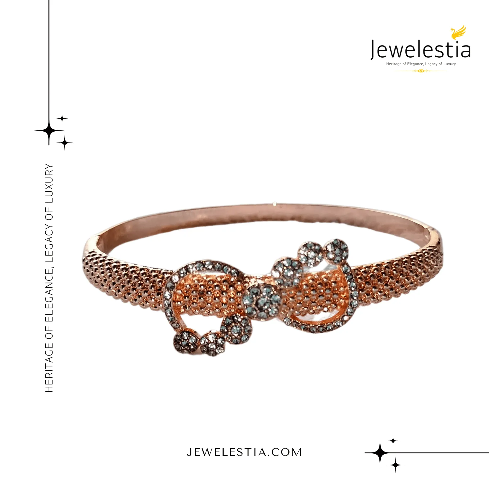 Jewelestia Rose Gold Bow Bangle