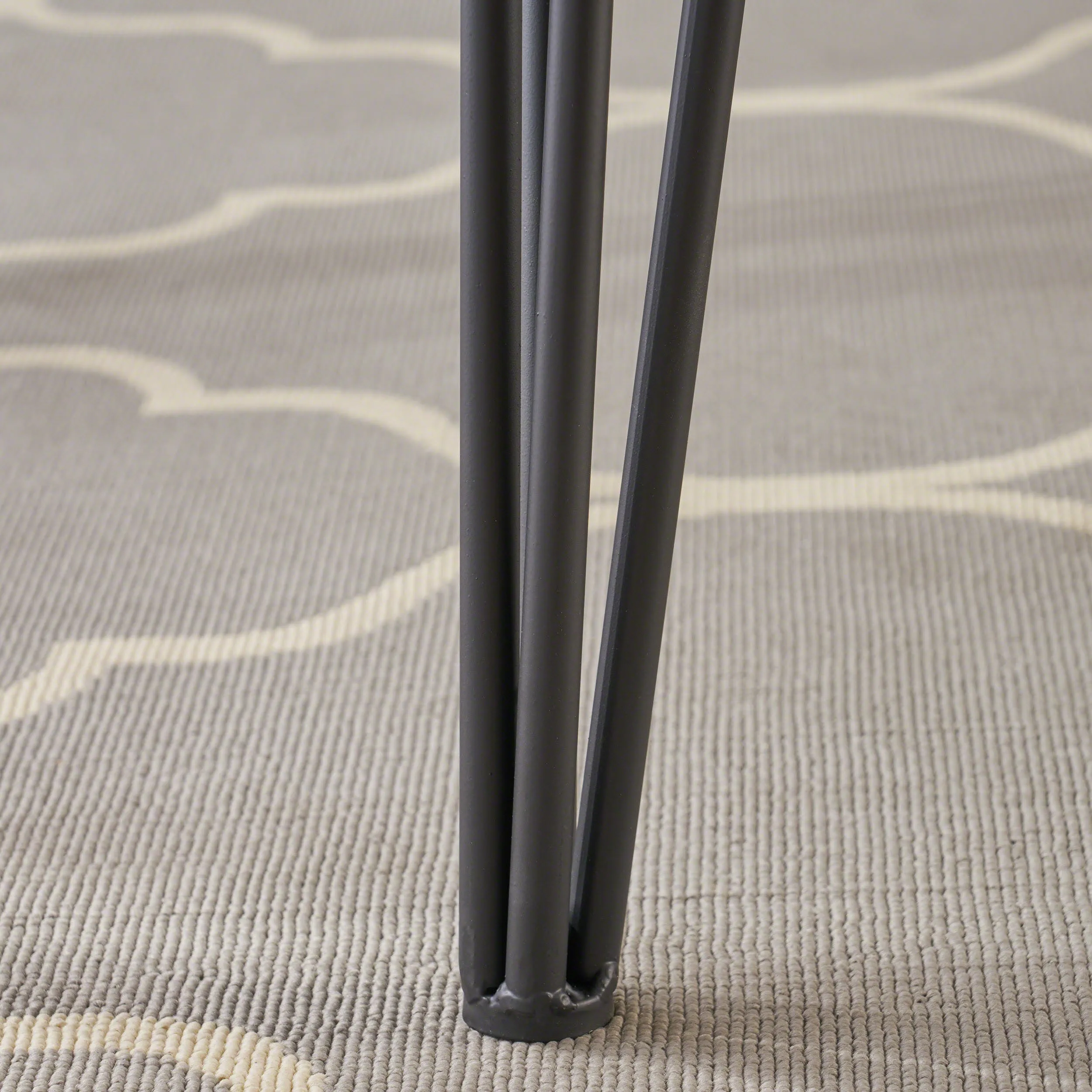 Kaia Modern Industrial Faux Live Edge Dining Table with Hairpin Legs, Natural and Black
