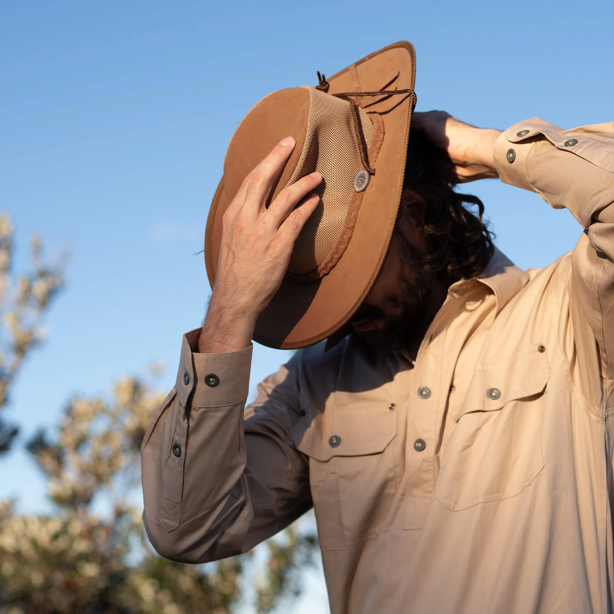 Kalgoorlie Wide Brim Soaka Breeze Hat in Chestnut