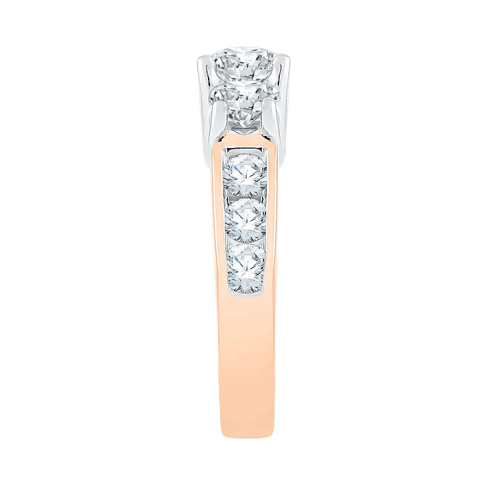 KATARINA Diamond Trellis Setting Three Stone Plus Engagement Ring (1/2 cttw)