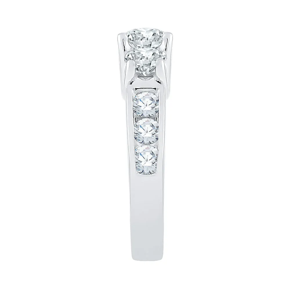 KATARINA Diamond Trellis Setting Three Stone Plus Engagement Ring (1/2 cttw)