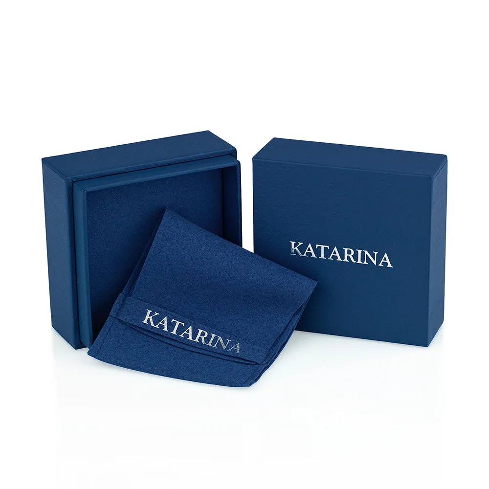 KATARINA Diamond Trellis Setting Three Stone Plus Engagement Ring (1/2 cttw)