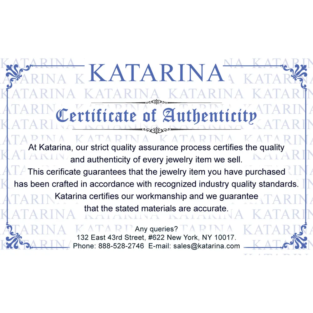 KATARINA Diamond Trellis Setting Three Stone Plus Engagement Ring (1/2 cttw)