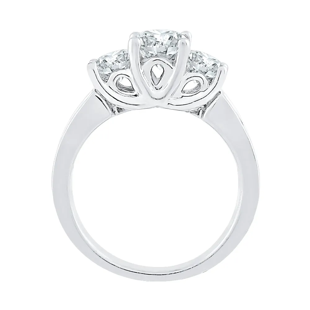 KATARINA Diamond Trellis Setting Three Stone Plus Engagement Ring (1/2 cttw)