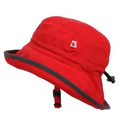 Kids Adjustable Sun Hat, in sizes infant to 8 years, solid red UPF50 