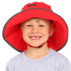 Kids Adjustable Sun Hat, in sizes infant to 8 years, solid red UPF50 
