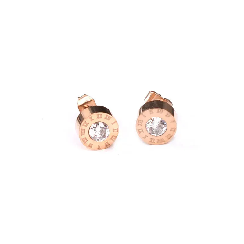 korean vintage delicate zircon shell heart stainless steel gold plated light luxury women's  high quality design stud earrings