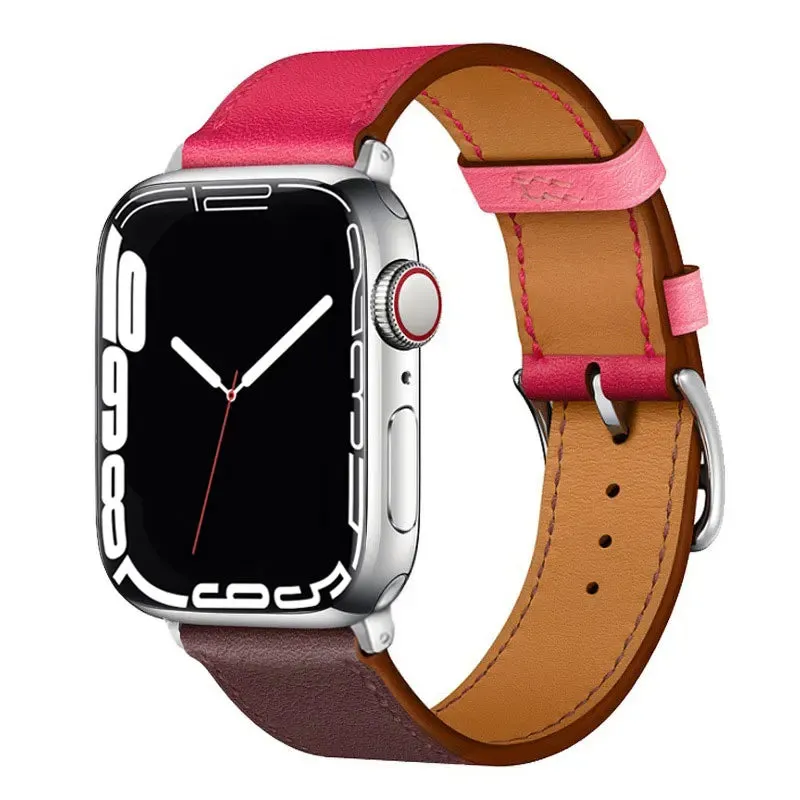 Leather Watch Straps for Apple Watch band 44mm 49mm 45mm 42mm 40mm 41mm 38mm sport bracelet iWatch series Ultra 9-8-7-6-5-4-3-SE