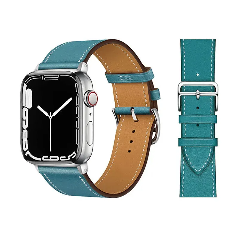 Leather Watch Straps for Apple Watch band 44mm 49mm 45mm 42mm 40mm 41mm 38mm sport bracelet iWatch series Ultra 9-8-7-6-5-4-3-SE